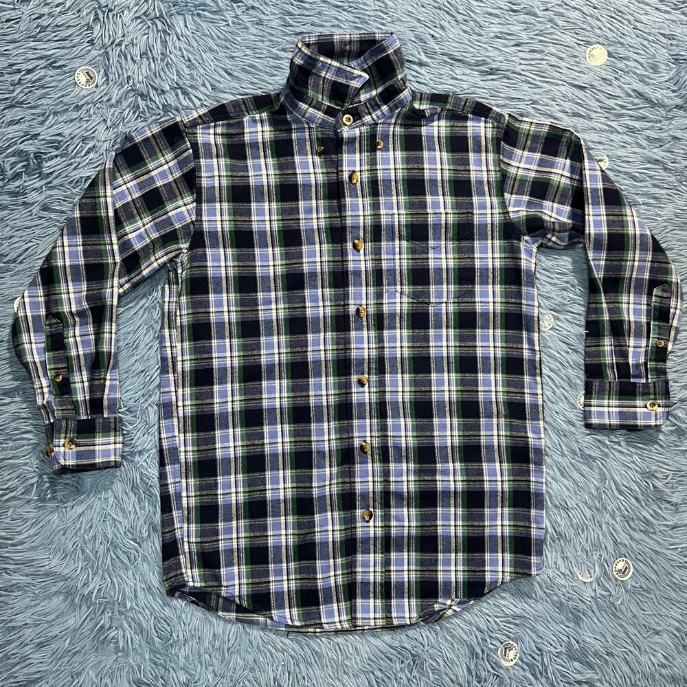 The Rugged Bear Plaid Flannel Size 10 Youth Classic Basic Blue
